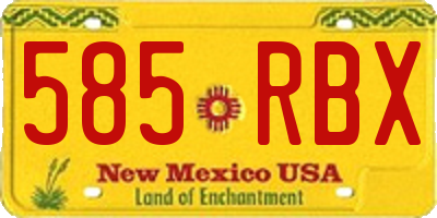 NM license plate 585RBX