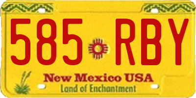 NM license plate 585RBY