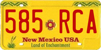 NM license plate 585RCA