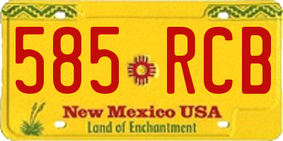NM license plate 585RCB