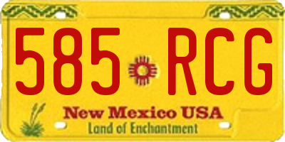NM license plate 585RCG