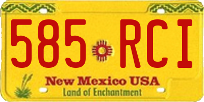 NM license plate 585RCI