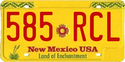 NM license plate 585RCL