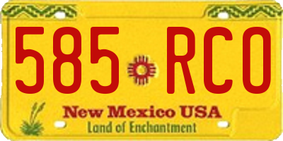 NM license plate 585RCO
