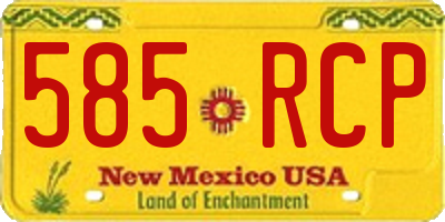 NM license plate 585RCP