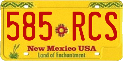 NM license plate 585RCS