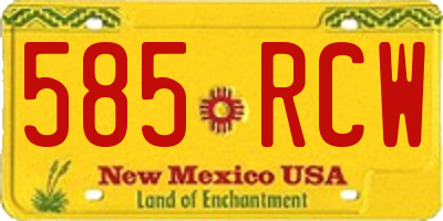 NM license plate 585RCW