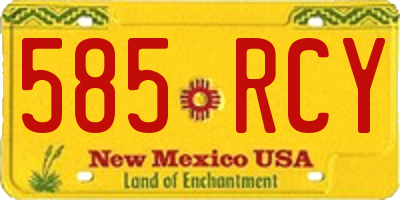 NM license plate 585RCY