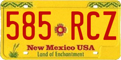 NM license plate 585RCZ
