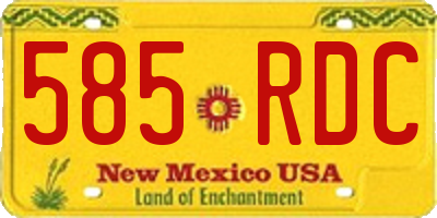 NM license plate 585RDC