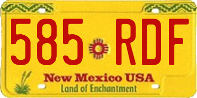 NM license plate 585RDF