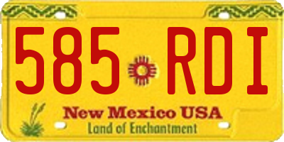 NM license plate 585RDI