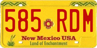 NM license plate 585RDM