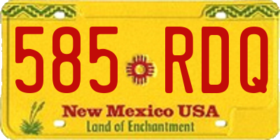 NM license plate 585RDQ