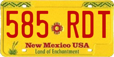 NM license plate 585RDT