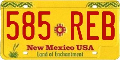 NM license plate 585REB