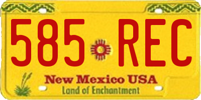 NM license plate 585REC