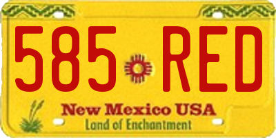 NM license plate 585RED