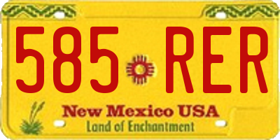 NM license plate 585RER