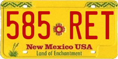 NM license plate 585RET