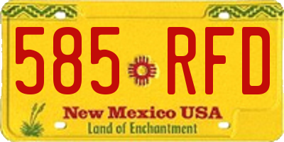 NM license plate 585RFD