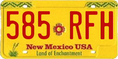 NM license plate 585RFH