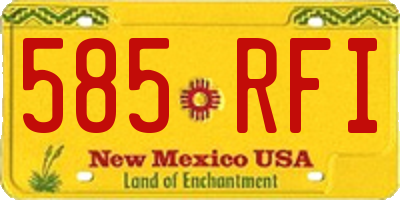 NM license plate 585RFI