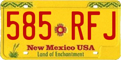 NM license plate 585RFJ