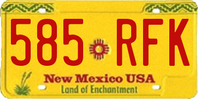 NM license plate 585RFK