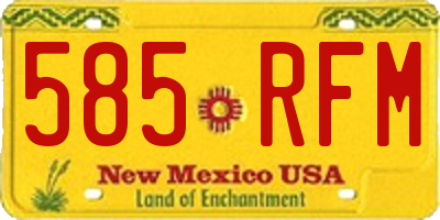 NM license plate 585RFM