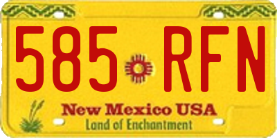 NM license plate 585RFN
