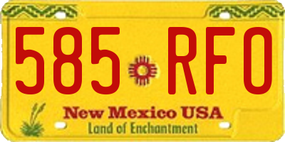 NM license plate 585RFO