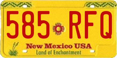NM license plate 585RFQ
