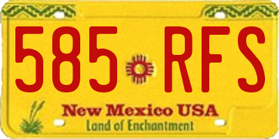 NM license plate 585RFS