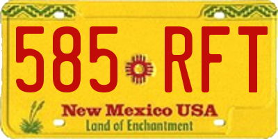 NM license plate 585RFT