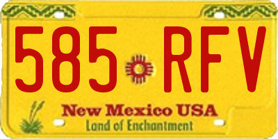 NM license plate 585RFV
