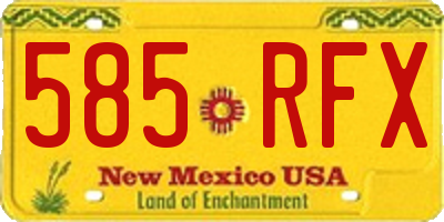 NM license plate 585RFX