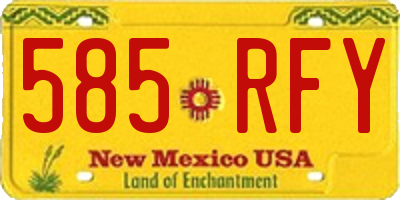 NM license plate 585RFY