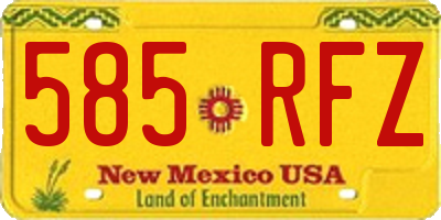 NM license plate 585RFZ