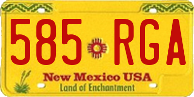 NM license plate 585RGA