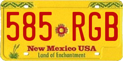 NM license plate 585RGB