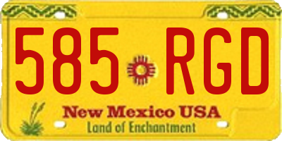 NM license plate 585RGD