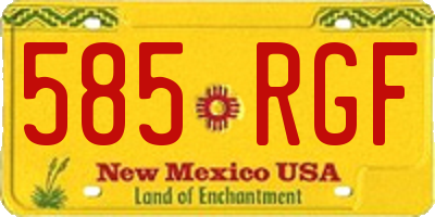 NM license plate 585RGF