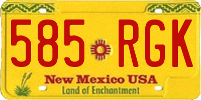 NM license plate 585RGK