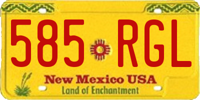 NM license plate 585RGL