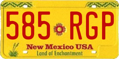NM license plate 585RGP