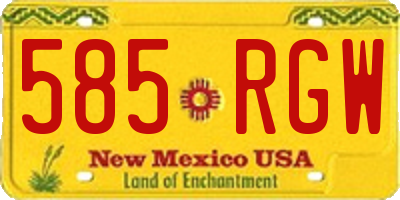 NM license plate 585RGW