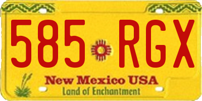 NM license plate 585RGX