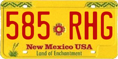 NM license plate 585RHG