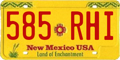 NM license plate 585RHI